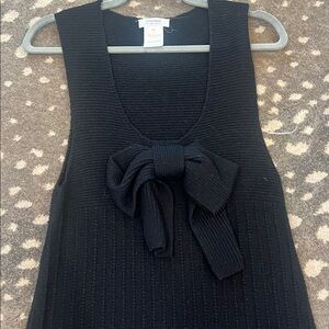 Sonia Rykiel Black Knit Tank Top with Bow